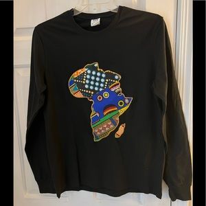 Shirt accented with African fabric